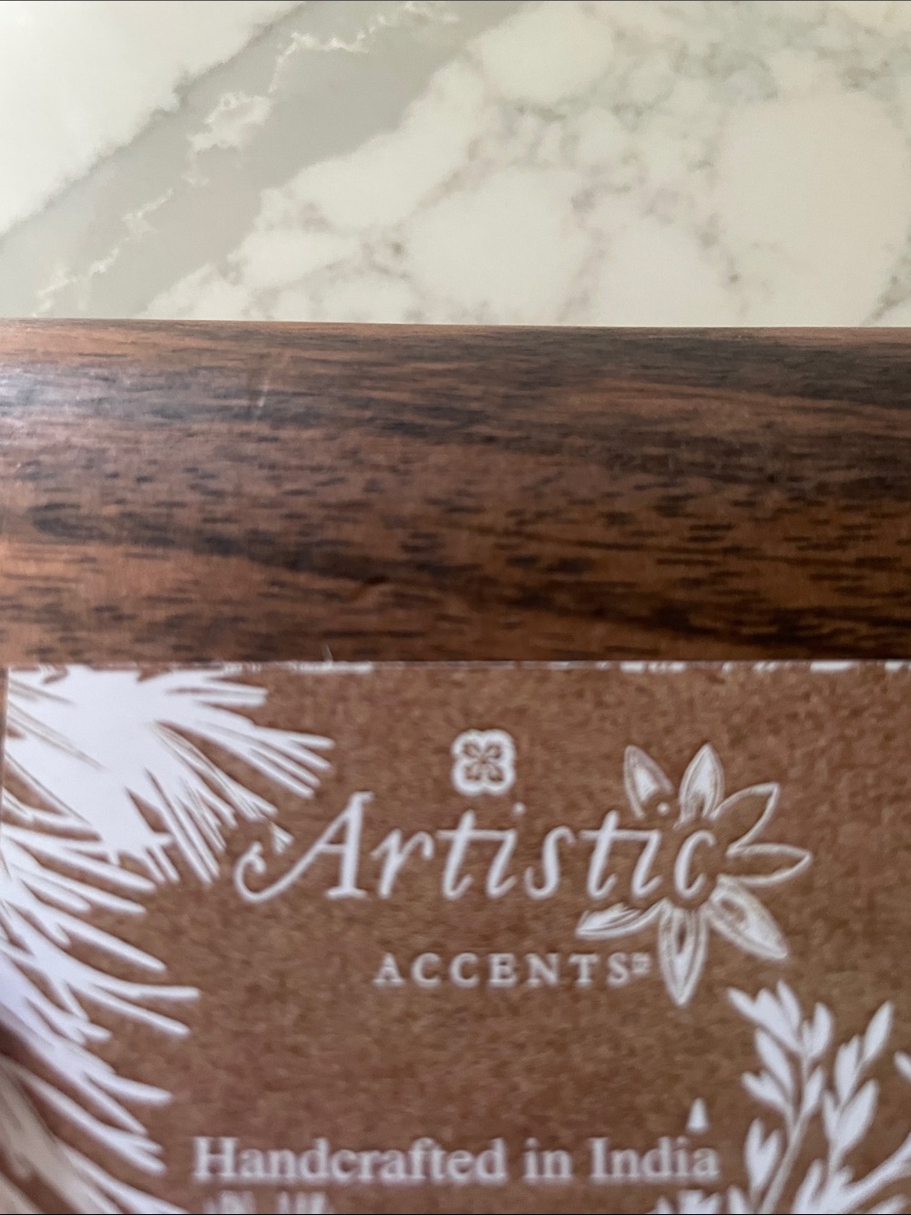 Wooden Decorative Tray - Dark Brown - Picture 8 of 9